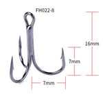 HENGJIA 20 unidades Anzóis Triplos de Pesca Clássicos em Aço de Alto Carbono Preto, 8# FH022