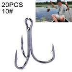 HENGJIA 20 unidades Anzóis Triplos de Pesca Clássicos em Aço de Alto Carbono Preto, 10# FH022