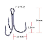 HENGJIA 20 unidades Anzóis Triplos de Pesca Clássicos em Aço de Alto Carbono Preto, 10# FH022