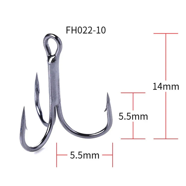 HENGJIA 20 unidades Anzóis Triplos de Pesca Clássicos em Aço de Alto Carbono Preto, 10# FH022