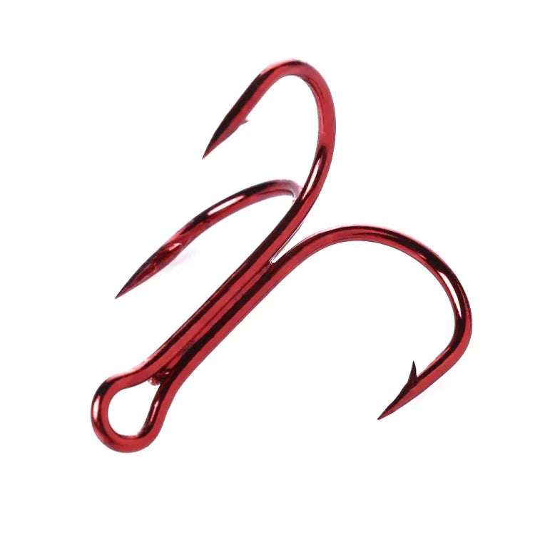 HENGJIA 20 unidades Anzóis Triplos de Pesca Clássicos em Aço de Alto Carbono Vermelho, 8# FH023