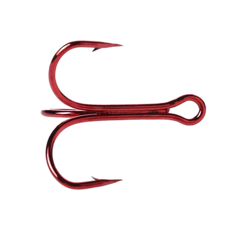 HENGJIA 20 unidades Anzóis Triplos de Pesca Clássicos em Aço de Alto Carbono Vermelho, 8# FH023