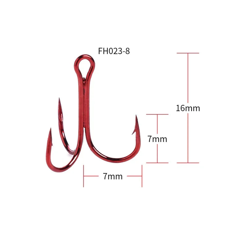 HENGJIA 20 unidades Anzóis Triplos de Pesca Clássicos em Aço de Alto Carbono Vermelho, 8# FH023