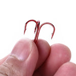 HENGJIA 20 unidades Anzóis Triplos de Pesca Clássicos em Aço de Alto Carbono Vermelho, 8# FH023