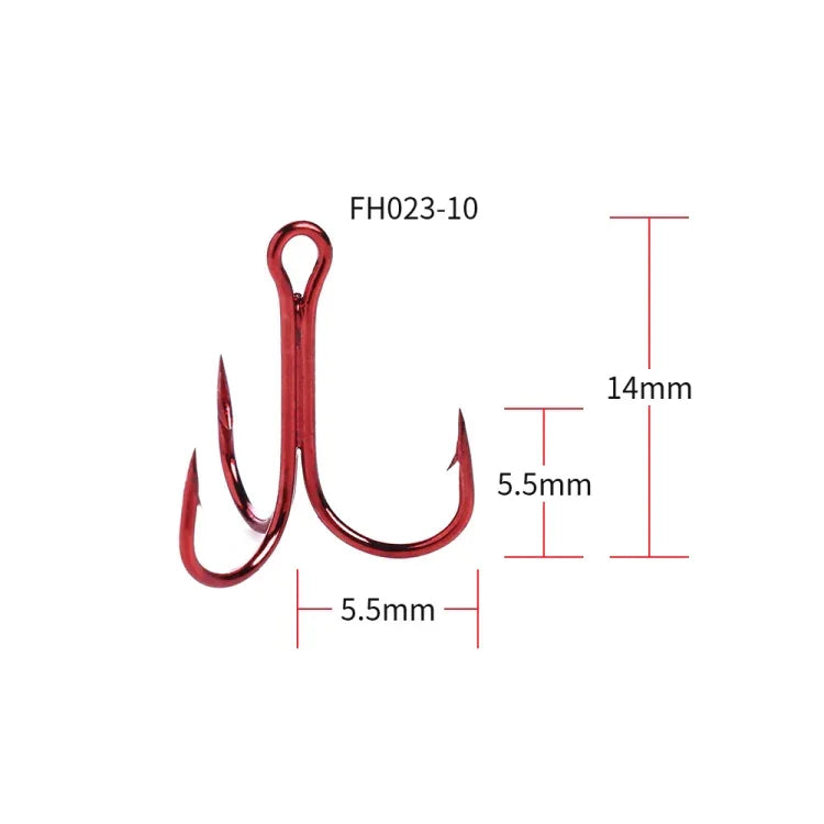 HENGJIA 20 unidades Anzóis Triplos de Pesca Clássicos em Aço de Alto Carbono Vermelho, 10# FH023