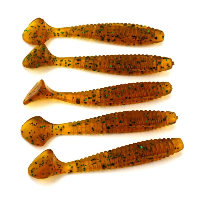 HENGJIA SO0205P 5 unidades Isco Artificial de Pesca Macio com Cauda de Parafuso 8cm/5g, SO0205P