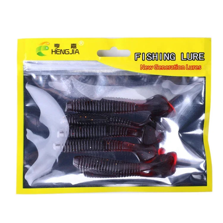 HENGJIA SO0215P 5 unidades Isco Artificial de Pesca Macio com Cauda de Parafuso 7,5cm/5,5g, SO0215P