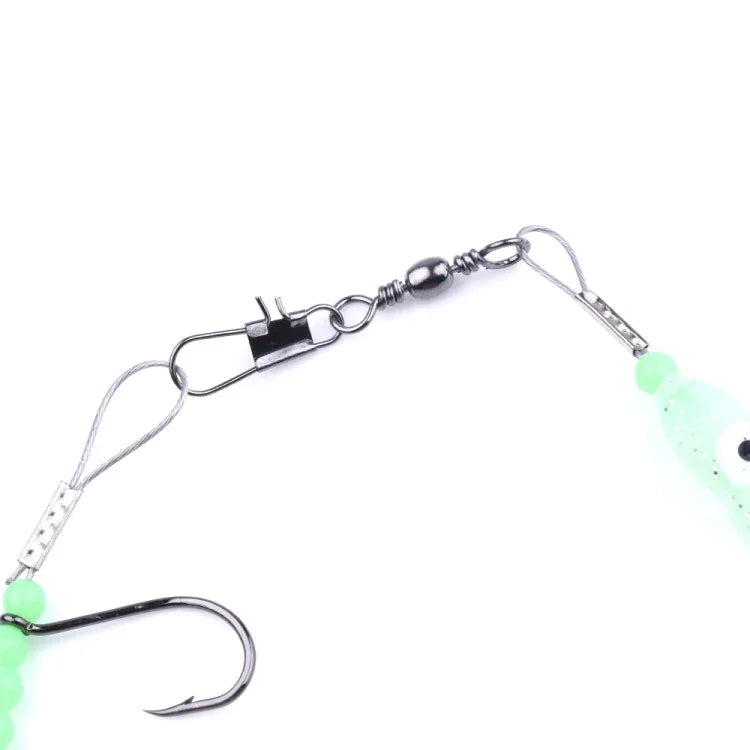 Faca de Pesca HENGJIA 32cm/7g, Fio para Peixe, Luz Noturna Luminosa, Gancho para Polvo e Lula com 5 Ganchos