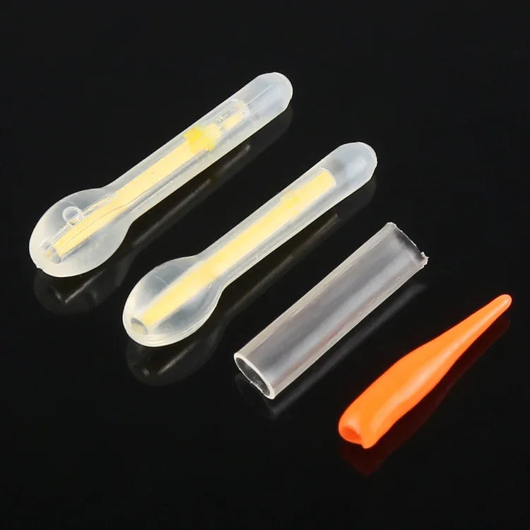 10 Pacotes Bastão Luminoso Flutuante em Forma de Lâmpada para Pesca Noturna, Visibilidade: 30m, Tamanho: 3,0 x 25mm, Forma de Lâmpada, Visibilidade: 30m