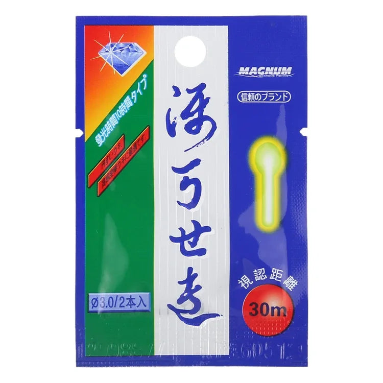 10 Pacotes Bastão Luminoso Flutuante em Forma de Lâmpada para Pesca Noturna, Visibilidade: 30m, Tamanho: 3,0 x 25mm, Forma de Lâmpada, Visibilidade: 30m