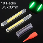 10 Pacotes OCEAN SUN Bastão Luminoso Flutuante para Pesca Noturna, Visibilidade: 20m, Tamanho: 3,5 x 30mm, Visibilidade: 20m