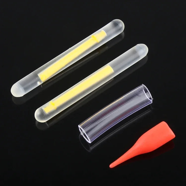 10 Pacotes OCEAN SUN Bastão Luminoso Flutuante para Pesca Noturna, Visibilidade: 30m, Tamanho: 4,5 x 37mm, Visibilidade: 30m