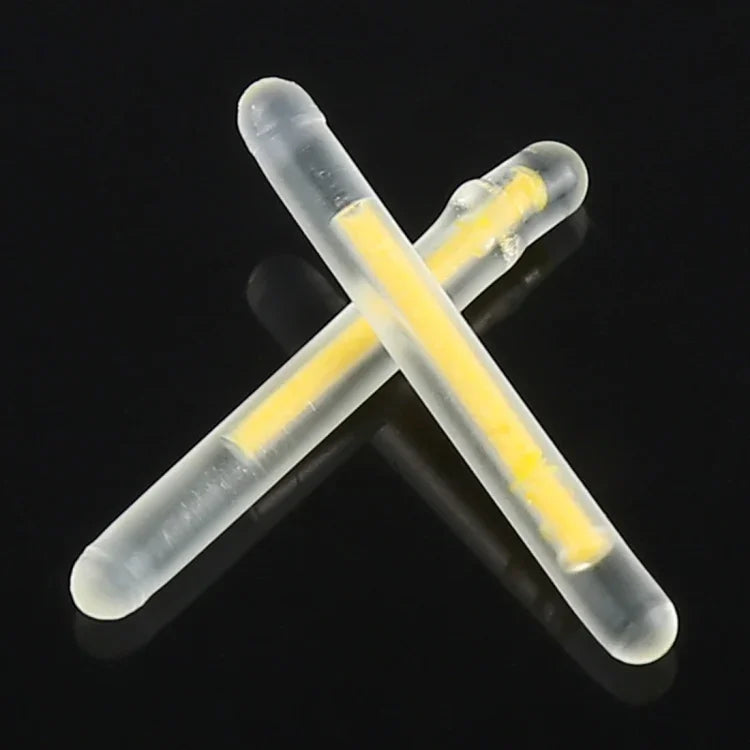 10 Pacotes OCEAN SUN Bastão Luminoso Flutuante Ultrafino para Pesca Noturna, Visibilidade: 15m, Tamanho: 2,2 x 20mm, Ultrafino, Visibilidade: 15m