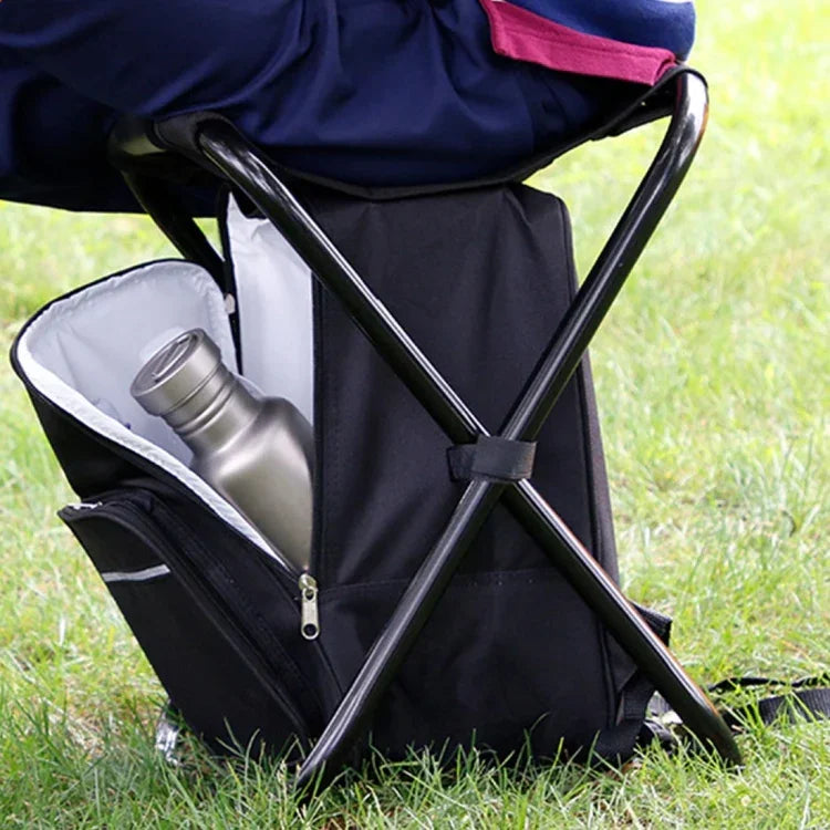 Outdoor Portable Folding Camping Chair Light Fishing Beach Chair Stainless Steel Pipe Folding Chair with Ice Bag, Stainless Steel Folding Chair(Black), Stainless Steel Folding Chair(Green), Stainless Steel Folding Chair(Blue)                           ...