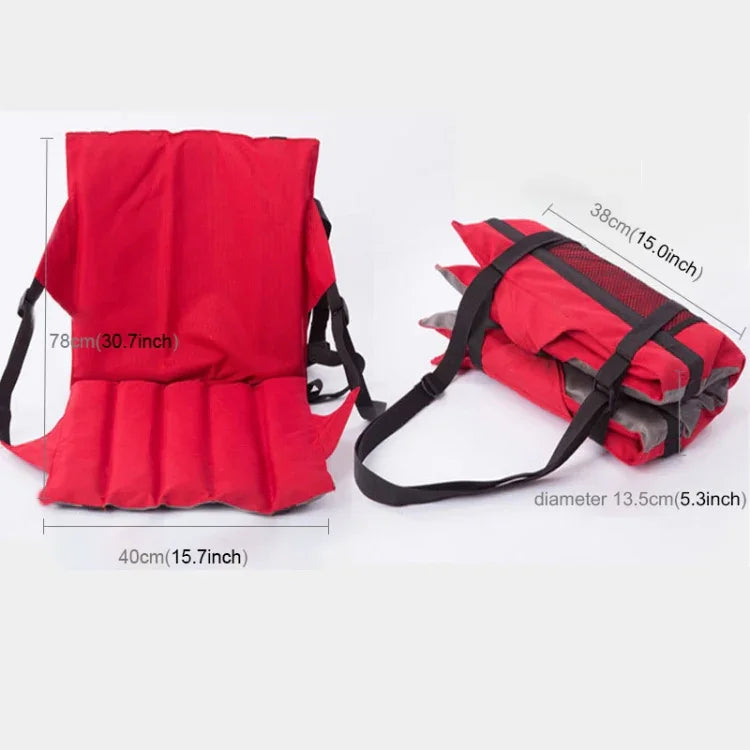 Almofada Dobrável para Assento com Encosto para Exterior, Tamanho: 78*40*2cm, Banco Dobrável CLS (Vermelho), Assento Dobrável (Preto)