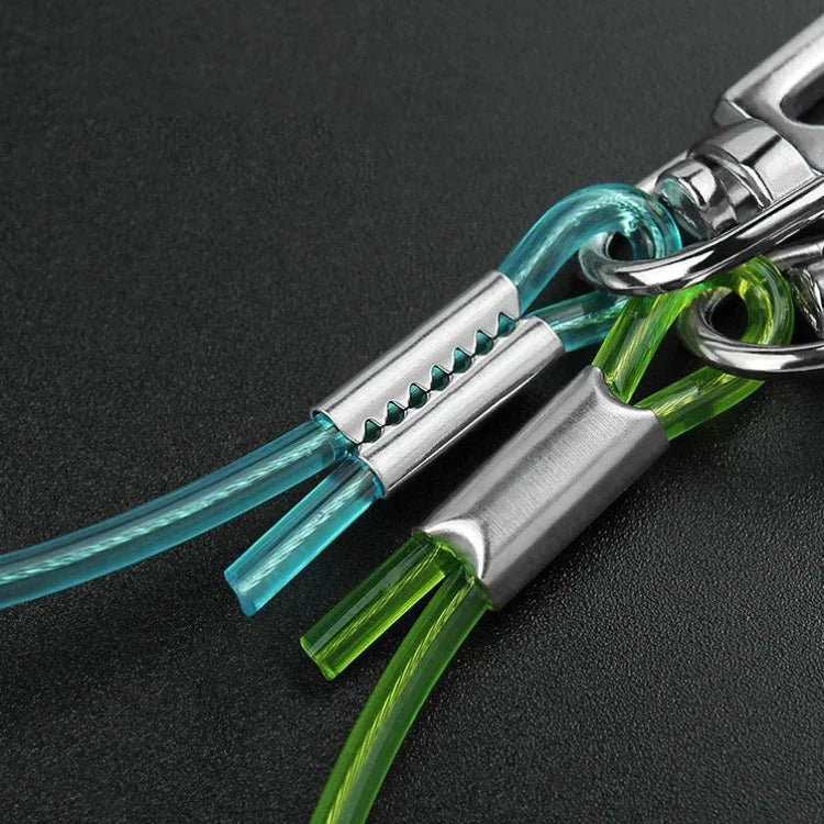 Chaveiro multifuncional anti-perda para exterior, cordão elástico TPU, comprimento: 32cm, chaveiro anti-perda (cinzento), chaveiro anti-perda (verde)