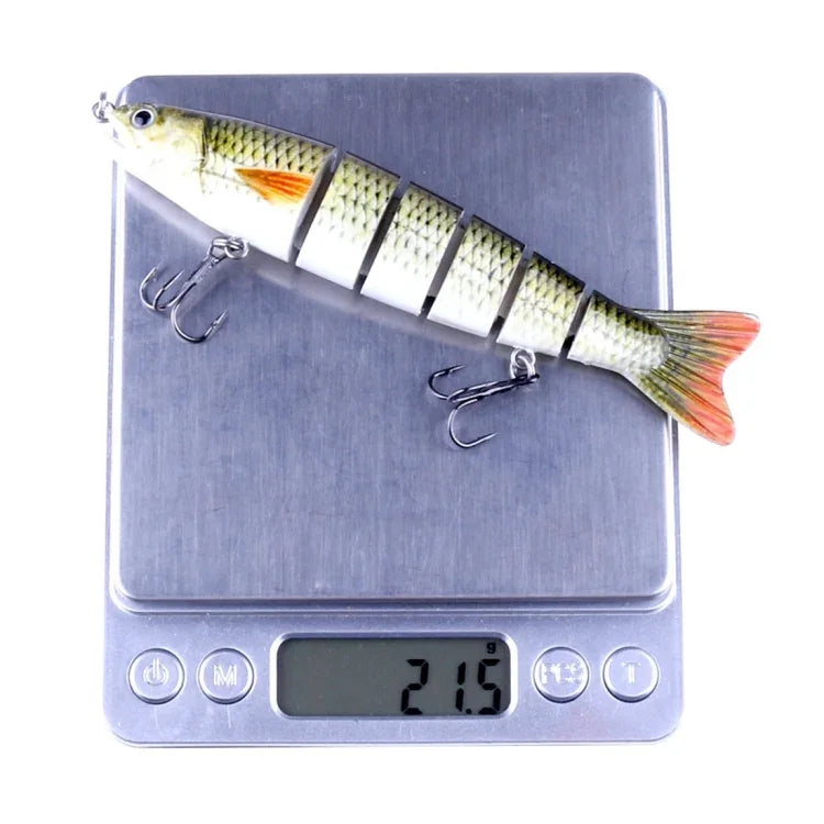 Iscas Artificiais de Pesca Plásticas Duras Multi-secção HENGJIA JM026 6# 12,7cm 22g com Anzol Triplo, Entrega de Cor Aleatória, JM026 6# 12,7cm