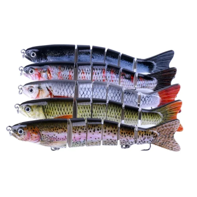 Iscas Artificiais de Pesca Plásticas Duras Multi-secção HENGJIA JM026 6# 12,7cm 22g com Anzol Triplo, Entrega de Cor Aleatória, JM026 6# 12,7cm