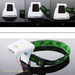 Lanterna de Cabeça para Pesca, Campismo e Caminhadas com Clip para Chapéu, LED Recarregável com Sensor Infravermelho Portátil