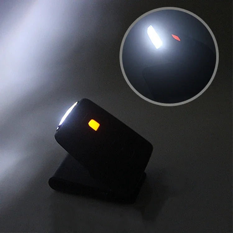 Lanterna de Cabeça para Pesca, Campismo e Caminhadas com Clip para Chapéu, LED Recarregável com Sensor Infravermelho Portátil