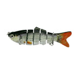 HENGJIA JM020 10cm 18g Iscas Artificiais Rígidas de Plástico Multi-segmentadas com Anzol Triplo, Entrega de Cor Aleatória, JM020 10cm