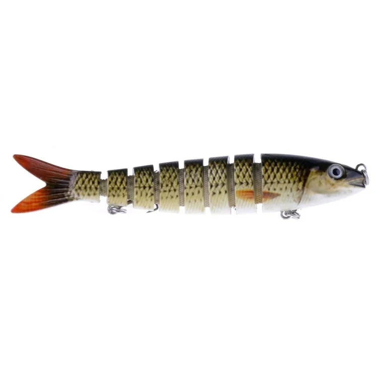 HENGJIA JM024-X 6# 13,6cm 18,7g Iscas Artificiais Rígidas de Plástico Multi-segmentadas com Anzol Triplo, Entrega de Cor Aleatória, JM024-X 6# 13,6cm