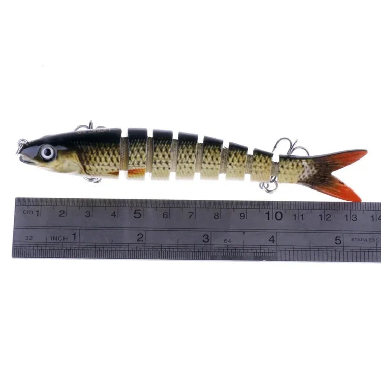 HENGJIA JM024-X 6# 13,6cm 18,7g Iscas Artificiais Rígidas de Plástico Multi-segmentadas com Anzol Triplo, Entrega de Cor Aleatória, JM024-X 6# 13,6cm