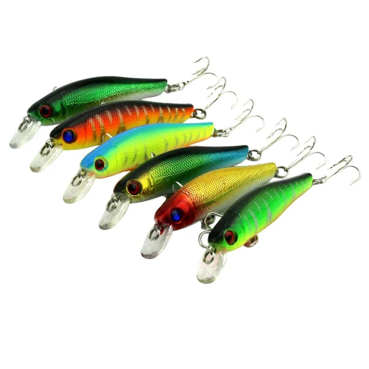 Conjunto HENGJIA com 6 Iscos Plásticos Duros Minnow de 8,5cm e 8,9g para Pesca, 6 Peças 8,5cm 8,9g