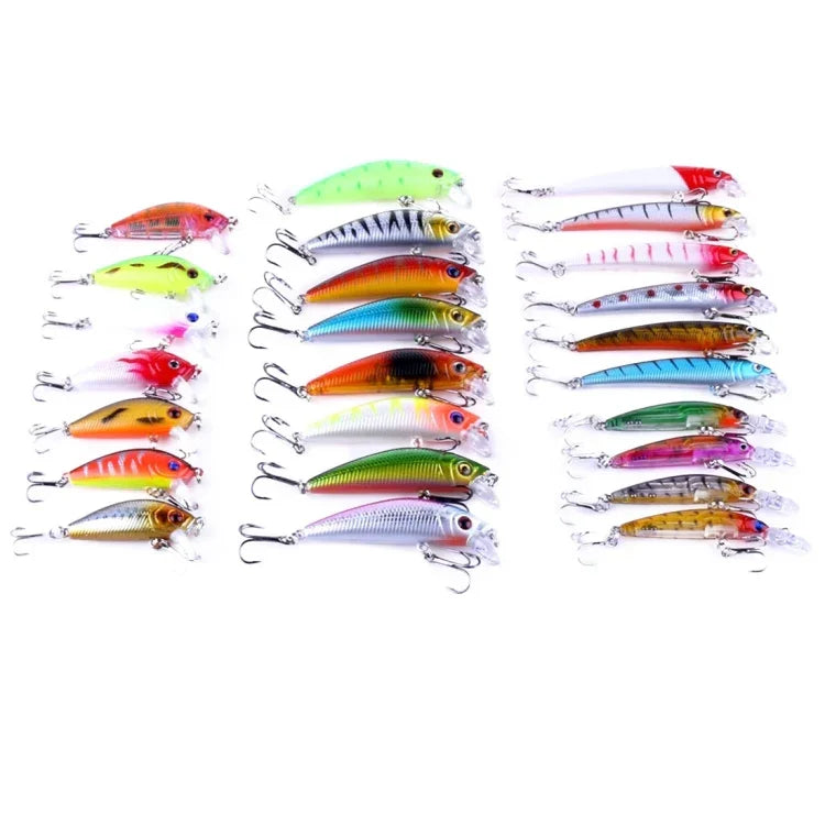HENGJIA Conjunto de 26 Iscas Minnow para Pesca, 4 Modelos, Isca Rígida de Plástico, 26 Unidades