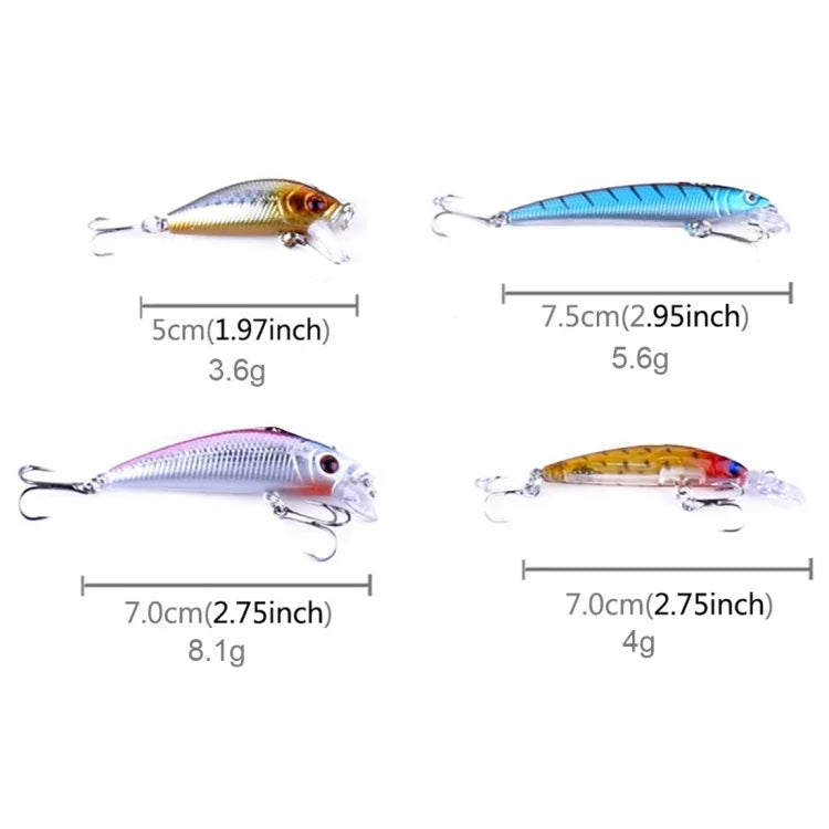 HENGJIA Conjunto de 26 Iscas Minnow para Pesca, 4 Modelos, Isca Rígida de Plástico, 26 Unidades