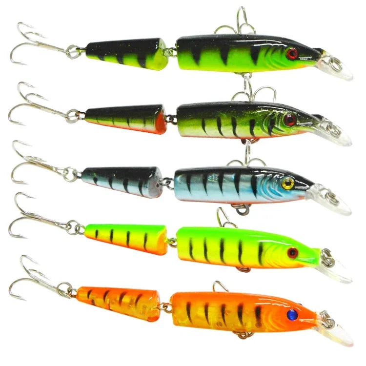 HENGJIA Conjunto de 5 Iscas Artificiais Rígidas de Plástico de 10,5cm 9,6g de 2 Segmentos para Pesca, 10,5cm 9,6g
