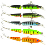 HENGJIA Conjunto de 5 Iscas Artificiais Rígidas de Plástico de 10,5cm 9,6g de 2 Segmentos para Pesca, 10,5cm 9,6g
