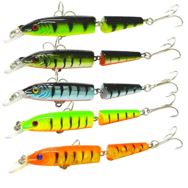 HENGJIA Conjunto de 5 Iscas Artificiais Rígidas de Plástico de 10,5cm 9,6g de 2 Segmentos para Pesca, 10,5cm 9,6g