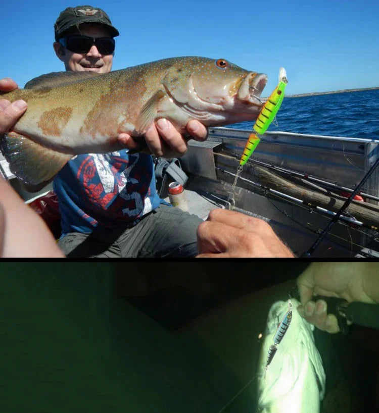 HENGJIA Conjunto de 5 Iscas Artificiais Rígidas de Plástico de 10,5cm 9,6g de 2 Segmentos para Pesca, 10,5cm 9,6g
