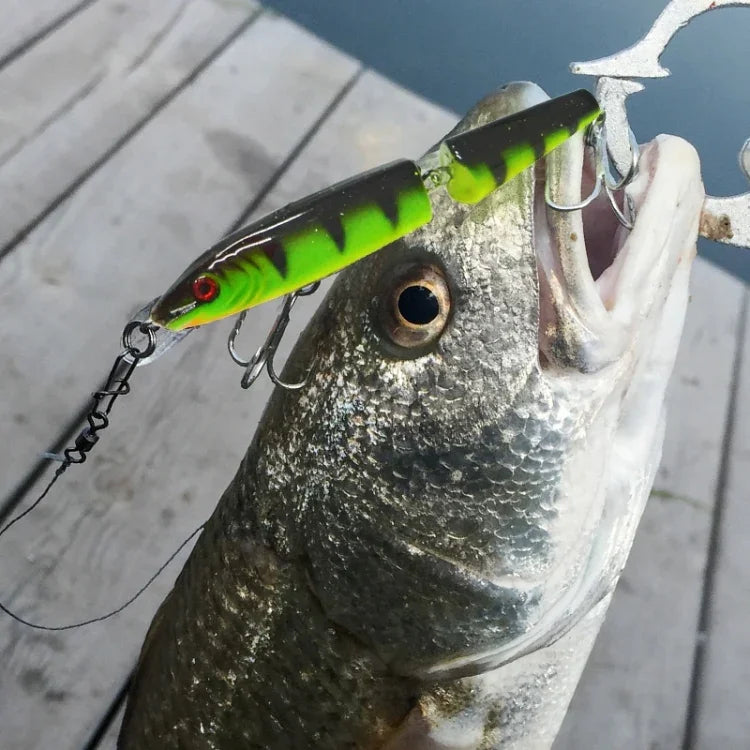 HENGJIA Conjunto de 5 Iscas Artificiais Rígidas de Plástico de 10,5cm 9,6g de 2 Segmentos para Pesca, 10,5cm 9,6g