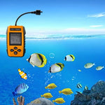 Localizador de Peixes Portátil com Fio com Sensor Sonar Transdutor e Ecrã LCD, Localizador de Peixes