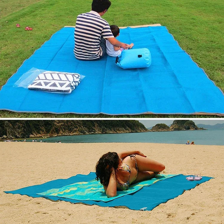 Colchão para Piquenique Dobrável Leve Antiarelha Almofada para Campismo Tapete de Praia, Tamanho: 2x2m, 2 x 2m (Rosa), 2 x 2m (Verde), 200x200m Azul