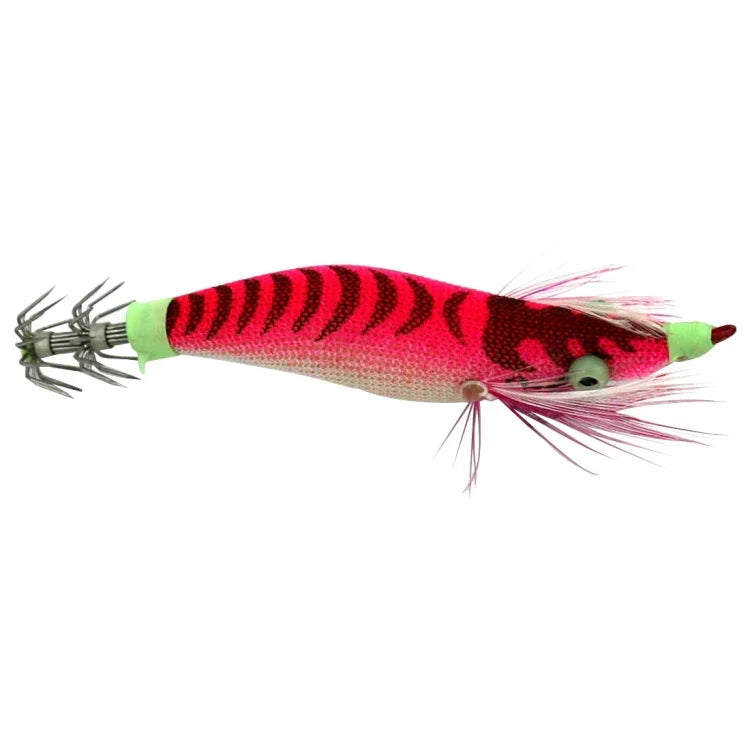 Iscas Duras de Plástico HENGJIA 8cm para Pesca de Lula, Iscas de Camarão de Madeira, 1# (Magenta+Vermelho Escuro), 2# (Laranja + Amarelo), 3# (Amarelo), 5# (Magenta), 6# (Laranja)