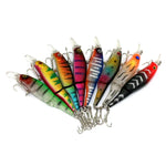 Iscas Duras de Plástico HENGJIA JM010-X 6# 8.8cm 7.4g 2-seções, Iscas Artificiais para Pesca com Anzol Triplo, Entrega de Cor Aleatória, JM010-X 6# 8.8cm
