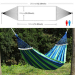 Rede de Lona para Duas Pessoas Resistente a Capotamento com Varas de Madeira, Cama de Balanço Portátil para Praia, Tamanho: 190 x 150cm, Tamanho: 190 x 150cm(Azul), Tamanho:190 x 150cm(Vermelho)
