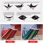 Rede de Lona para Duas Pessoas Resistente a Capotamento com Varas de Madeira, Cama de Balanço Portátil para Praia, Tamanho: 190 x 150cm, Tamanho: 190 x 150cm(Azul), Tamanho:190 x 150cm(Vermelho)