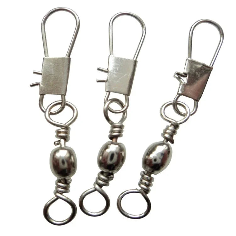 20pcs Conectores de Pesca 8# 3.5cm Giratório Barril com Anel de Segurança, 20pcs 8# 3.5cm