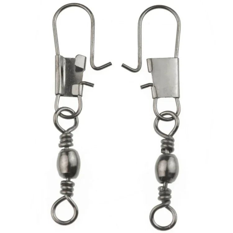 20pcs Conectores de Pesca 8# 3.5cm Giratório Barril com Anel de Segurança, 20pcs 8# 3.5cm