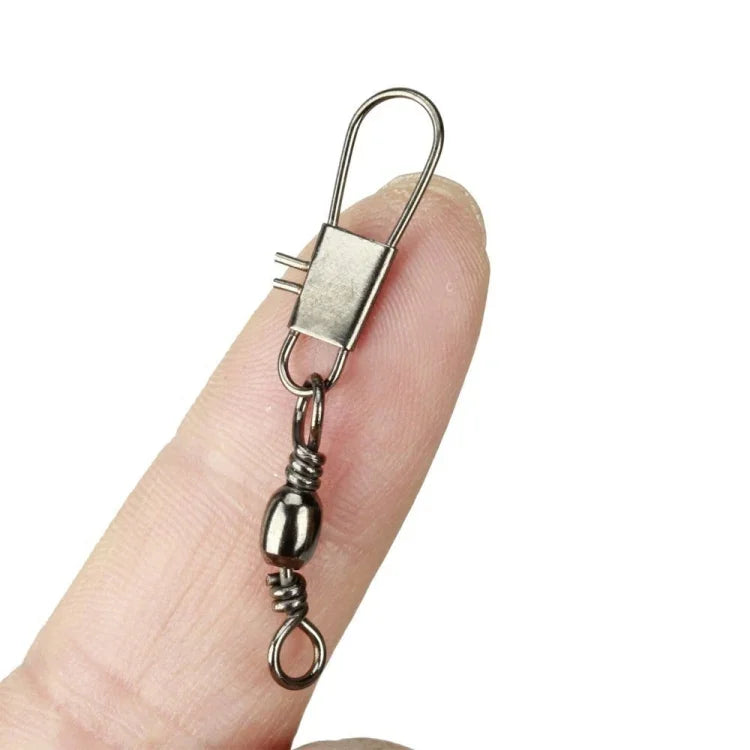 20pcs Conectores de Pesca 8# 3.5cm Giratório Barril com Anel de Segurança, 20pcs 8# 3.5cm