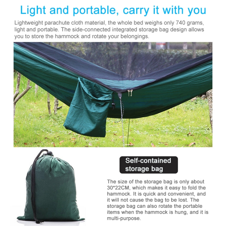 Rede de Pára-quedas Portátil para Exterior com Redes Mosquiteiras, Verde Exército, Preto, Azul Escuro + Azul Bebé, Rosa Azul, Verde, Azul