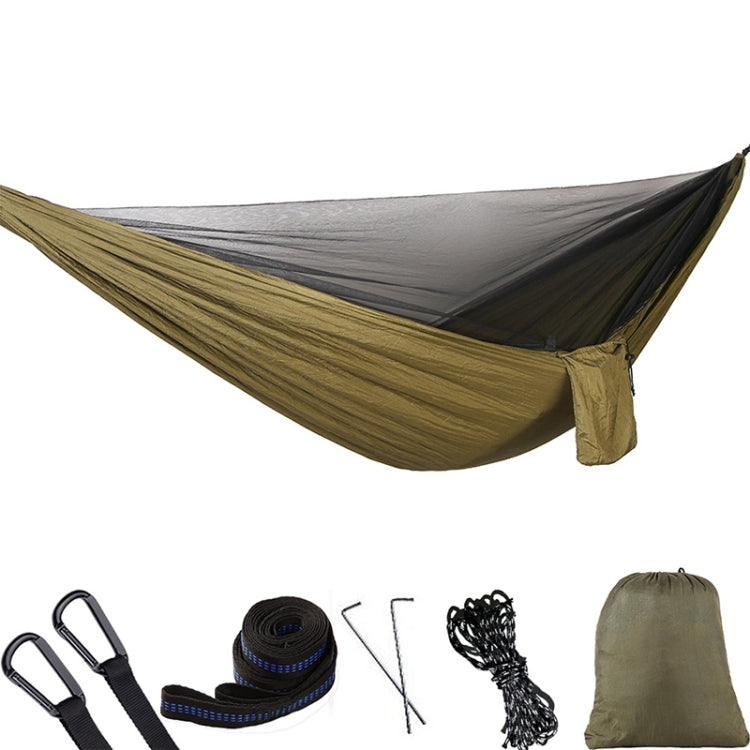 Rede de Pára-quedas Portátil para Exterior com Redes Mosquiteiras, Verde Exército, Preto, Azul Escuro + Azul Bebé, Rosa Azul, Verde, Azul