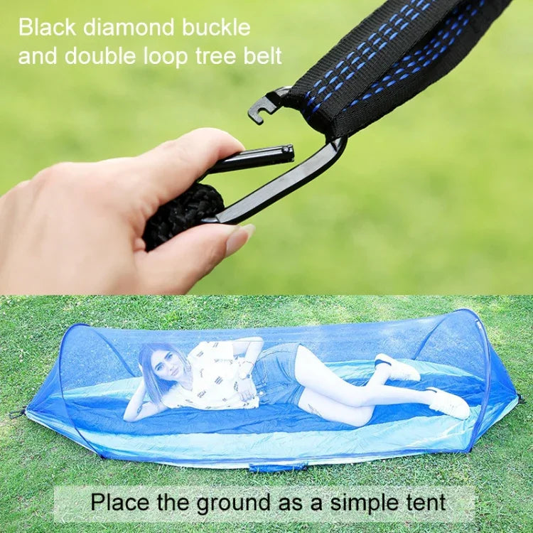 Portable Outdoor Camping Full-automatic Nylon Parachute Hammock with Mosquito Nets, Size : 250 x 120cm, 250x120cm Army Green