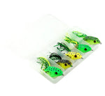 HENGJIA 5 PCS Iscas Moles para Pesca na Água, Iscas de Rã Raio com Caixa de Plástico, Iscas Moles para Pesca na Água