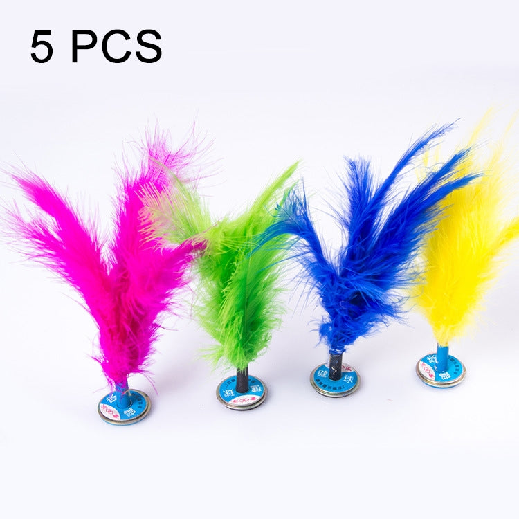 5 PCS Brinquedo de Exercício para Pés com Penas de Peru, Entrega de Cor Aleatória