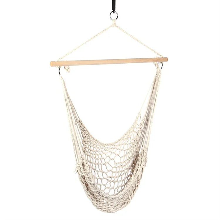Cadeira de Rede Suspensa com Estrutura de Rede de Corda de Algodão para Exterior Aotu AT6732, Tamanho: 130x90cm, Tamanho: 130x90cm